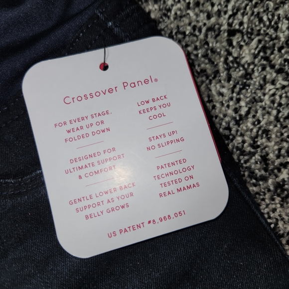 Isabel Maternity Bermuda Shorts Sz 12 Black Denim Crossover‎ Panel 9" Inseam Nwt - Picture 4 of 11